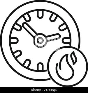 Black and white line icon featuring a car's speedometer and fuel indicator Stock Vector