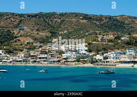 Small village of Agia Pelagia on island of Crete in Greece. 24MAY2024 Stock Photo