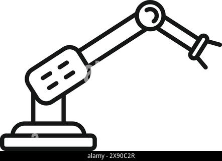 Simple black and white line art illustration of a desk microphone suitable for icons Stock Vector