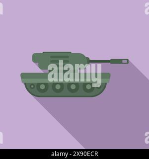 Cartoon military tank illustration with flat design, vector graphic, editable background, and armored defense for children's animation and game icon concept Stock Vector