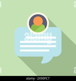Flat design icon of a user avatar on a colorful speech bubble for web and app interfaces Stock Vector