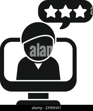 Customer service satisfaction icon rating and evaluation on online feedback review with star support and quality experience Stock Vector