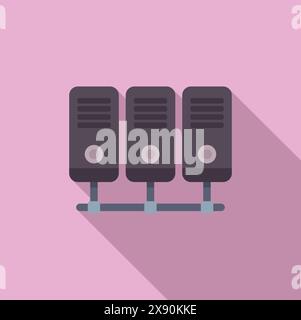 Set of three stylized vintage microphone icons casting shadows on a pink backdrop Stock Vector