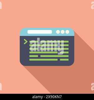Iconic image representing web development and coding in flat design style Stock Vector