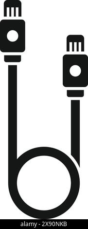 Simple illustration of a usb cable icon, perfect for techthemed designs Stock Vector