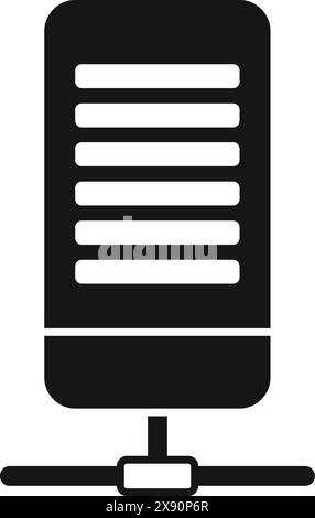 Vintage microphone icon for music. Podcast. And audio recording equipment in retro radio broadcasting studio Stock Vector
