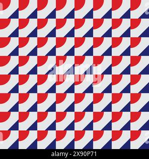 Geometric Pattern Blue and red Color Stock Vector