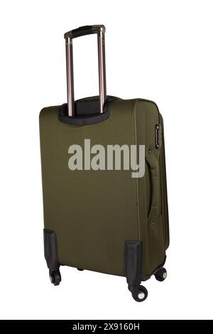 Green suitcase isolated on a white background Stock Photo