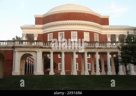 Charlottesville, VA, USA. Colonnade and the Rotunda at the University of Virginia. Stock Photo