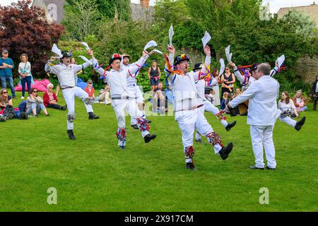 Morris Dancing in Bampton, England at Whitsun Stock Photo