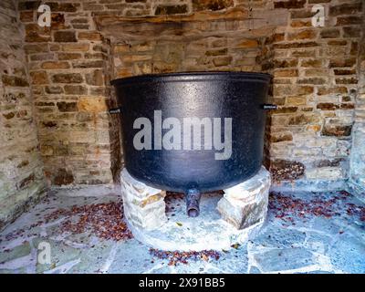 Huge famine pot not far from Lough Eske in County Donegal - Ireland. Stock Photo