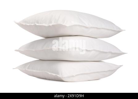 Stack of soft pillows isolated on white Stock Photo