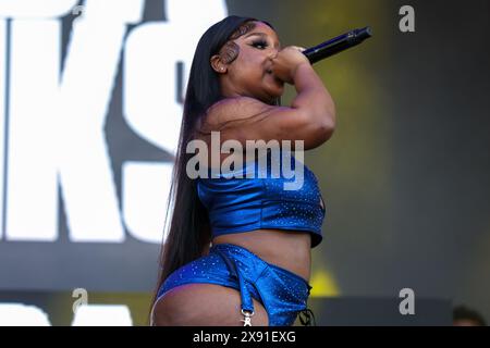 Dallas, Usa . 26th May, 2024. Erica Banks performs during Hollyhood Bay Bay's Dallas All Stars set at Twogether Land Festival at Fair Park in Dallas, Texas on May 26, 2024. (Photos By: Stephanie Tacy/Sipa USA) Credit: Sipa USA/Alamy Live News Stock Photo