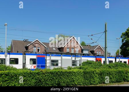 Local train at the railway station, Bad Zwischenahn, Lower Saxony, Germany Stock Photo