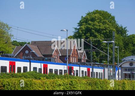 Local train at the railway station, Bad Zwischenahn, Lower Saxony, Germany Stock Photo