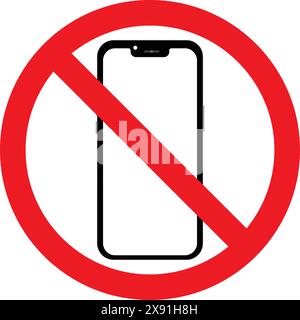 Mobile Camera Prohibited sign, No Photography, No Videography, Mobile not allowed, Mobile carry Prohibited Stock Vector