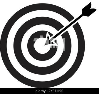 Arrow on Ambition Archery, Ambition Archery, Arrow ambition, target icon, attack on target, archery target with arrow Stock Vector