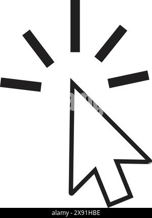 click arrow sign outline, Pointer arrow icon, cursor symbol, Click icon, cursor Pointer symbol line Stock Vector