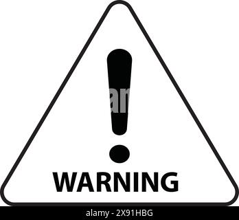 Hazard warning, attention sign, warning danger sign, caution symbol Black, Exclamation sign Stock Vector