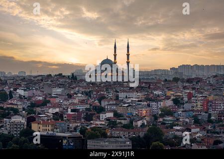 Beautiful view of Suleymaniye Rustem Pasha Mosque sunset time. Stock Photo