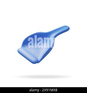 3d blue dustpan icon isolated on white Stock Vector