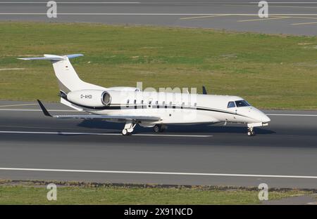 ISTANBUL, TURKIYE - NOVEMBER 05, 2022: Air Hamburg Embraer 135BJ (1171) landing to Istanbul International Airport Stock Photo