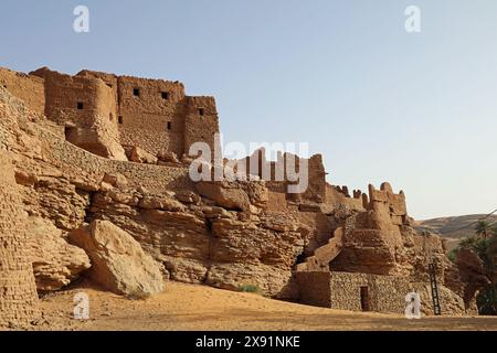 Ancient mudbrick village at Taghit in Western Algeria Stock Photo