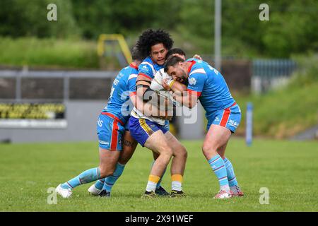 Whitehaven, England - 26h May 2024 - Wakefield Trinity defence.. Rugby League Betfred Championship, Whitehaven RLFC vs Wakefield Trinity at The Ortus Rec, Whitehaven, UK  Dean Williams Stock Photo