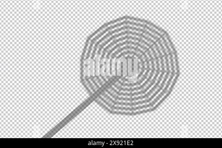 Shadow overlay from a umbrella isolated on a transparent background. Stock Vector