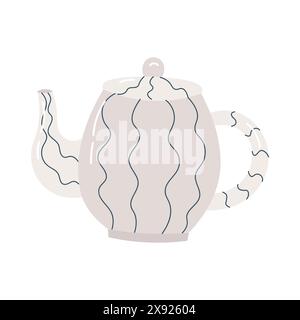 White teapot on white background. Stock Vector