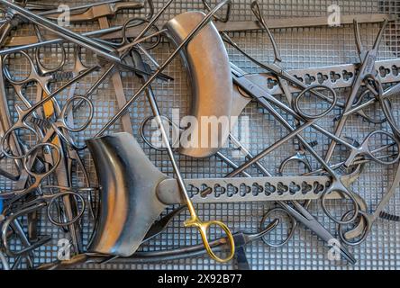 Surgical instruments in washing room before sterilization. Surgery equipment 016792 056 Stock Photo