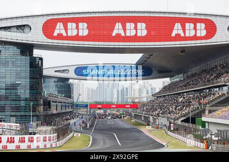 grille de depart, starting grid, during the 2024 Shanghai ePrix, 8th meeting of the 2023-24 ABB FIA Formula E World Championship, on the Shanghai International Circuit from May 24 to 26, 2024 in Shanghai, China Stock Photo