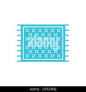 Carpet icon. Isolated on white background. From blue icon set. Stock Vector