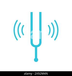 Resonance tuning fork icon. Isolated on white background. From blue icon set. Stock Vector