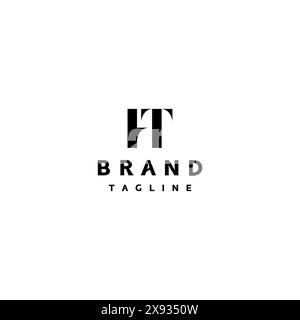 Classy Minimalist Initial Letter H and T Logo Design. Luxury Initial Letter HT Logo Design. Stock Vector