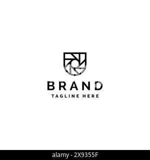 Shutter Icon Shaped Initials U. Letter U with Shutter Motif Logo Design. Stock Vector