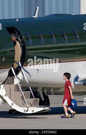 Exclusive. Harrison Ford left for the Labor Day weekend with his wife Calista Flockhart and son Liam and a couple friend to Harrison's ranch near Jack Stock Photo