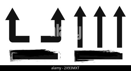 Different straight arrows direction traffic signal. Navigation concept. Stock Vector