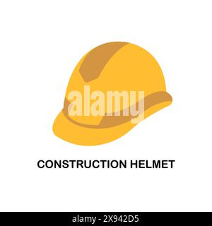 Construction yellow safety helmet isolated on white background. Stock Vector