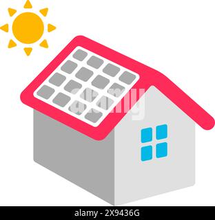 Vector icon illustration with an ecology theme (solar panels motif) Stock Vector