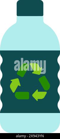 Vector icon illustration with an ecology theme (plastic bottle motif) Stock Vector