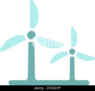 Vector icon illustration on the theme of ecology (wind power generation) Stock Vector