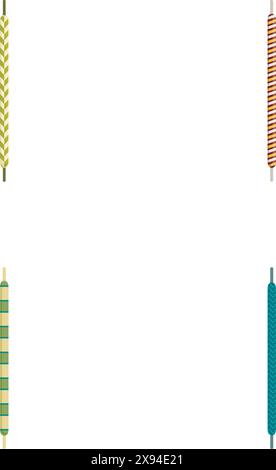 Vector illustration collection of four rope designs isolated on white background Stock Vector