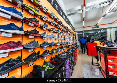 Al-Ikhsan Bukit Beruntung, Selangor - May 29, 2024 : Various sport wear  selling on the mall. Sport shoes Stock Photo - Alamy