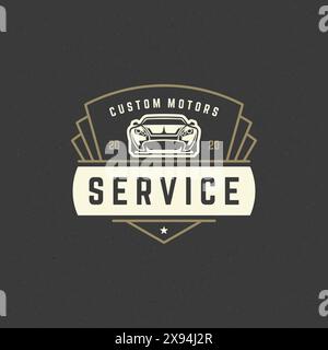 Muscle car logo template vector design element vintage style for label ...
