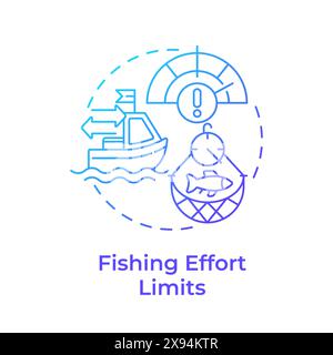Fishing effort limits blue gradient concept icon Stock Vector