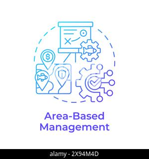 Area-based management blue gradient concept icon Stock Vector
