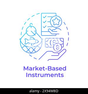 Market-based instruments blue gradient concept icon Stock Vector