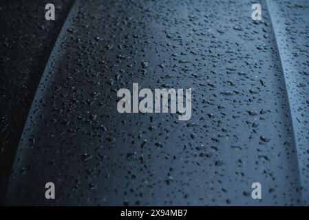 raindrops on the hood of a car. High quality illustration Stock Photo