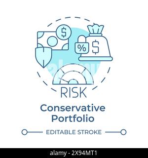 Conservative portfolio soft blue concept icon Stock Vector